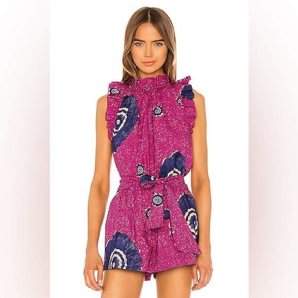 Ulla Johnson SET Tilda Top + Martime Shorts Fuchsia 2 Piece Matching Set Size 2 - Picture 1 of 14